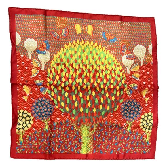 RARE! Hermes Milinkov Les Ailes Pleines De Joie Vintage 45cm Silk Scarf - Picture 1 of 7